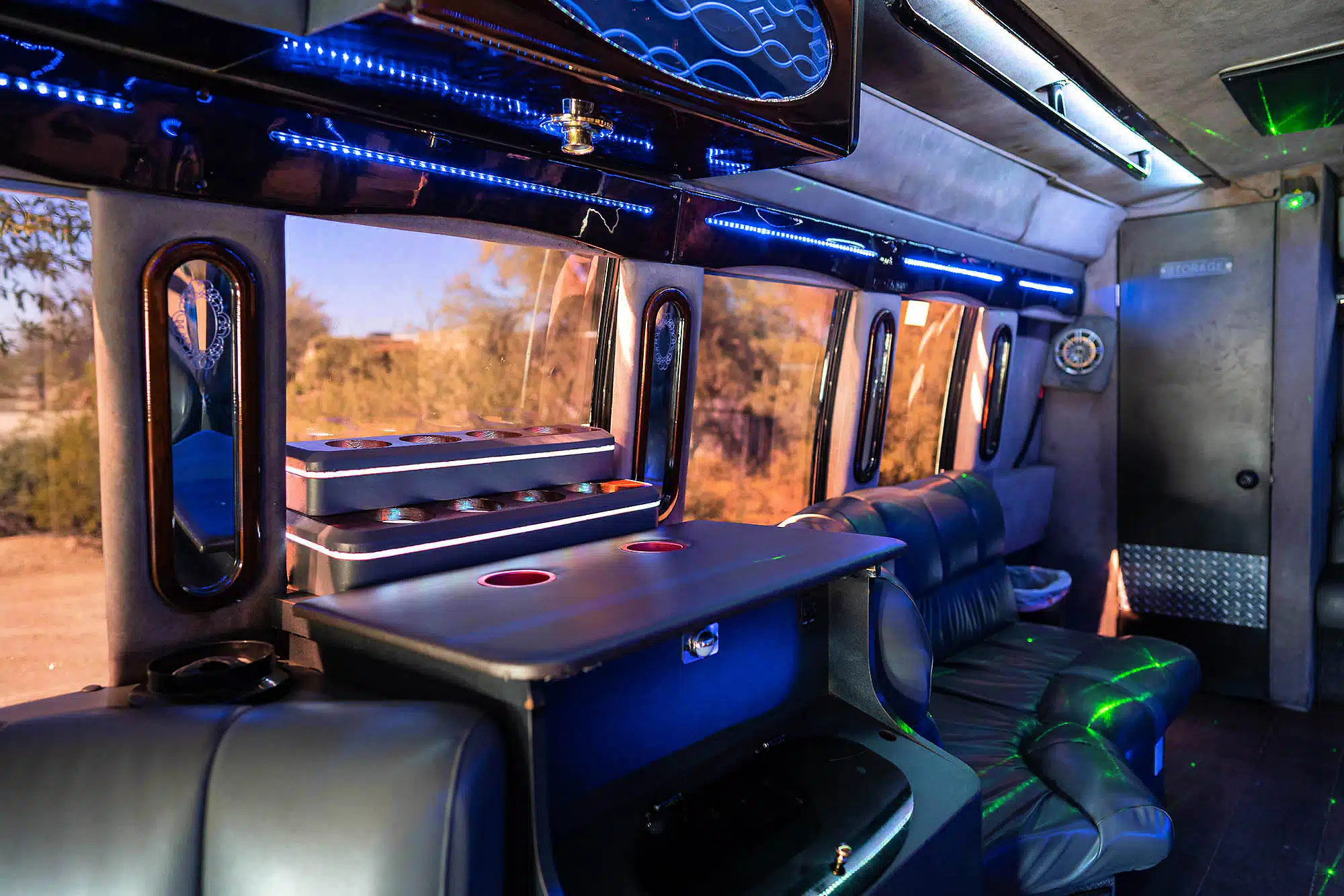Sedona Wine Tours on a party bus Party Bus Interior