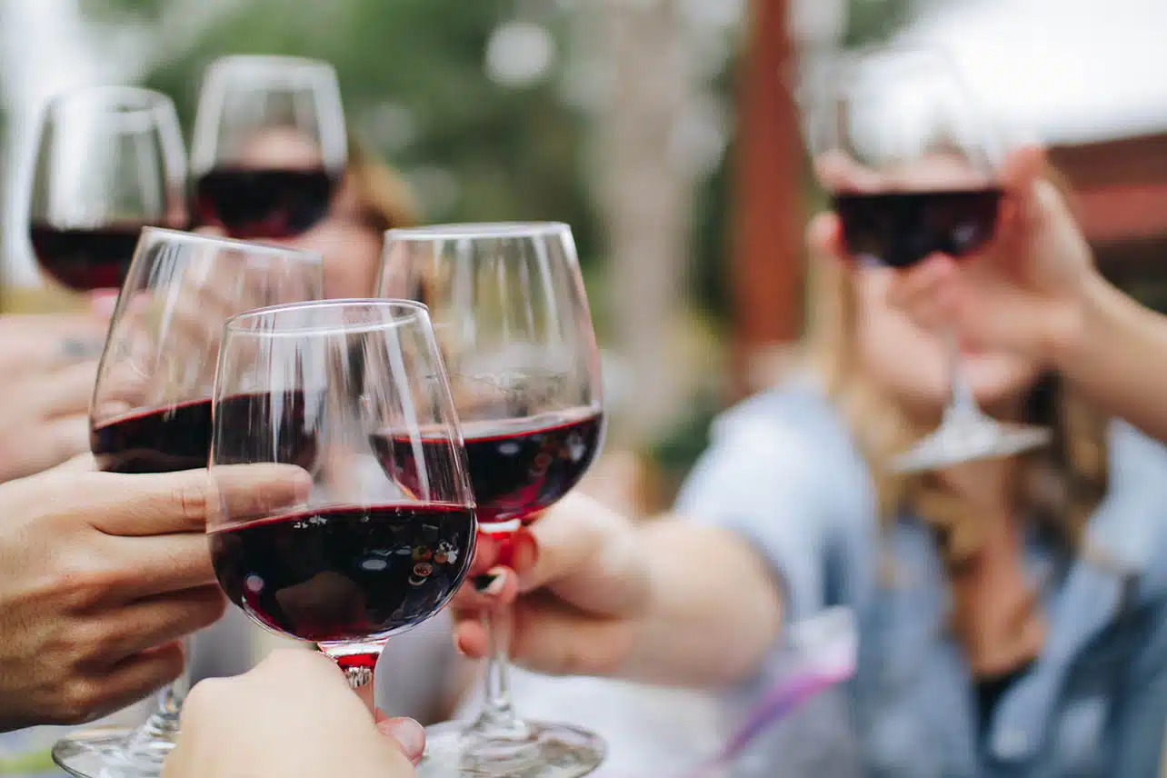 Wine Glasses Toasting